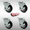 Service Caster 4 Inch SS Black Polyurethane Swivel Top Plate Caster Set with Brake SCC SCC-SS20S414-PPUB-BLK-TLB-4 - alternate 3